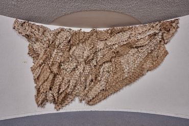 Objekt Nr. 11: Ritzi Jacobi, Tapisserie, Textilrelief aus Kokosfaser, Baumwolle 1988
